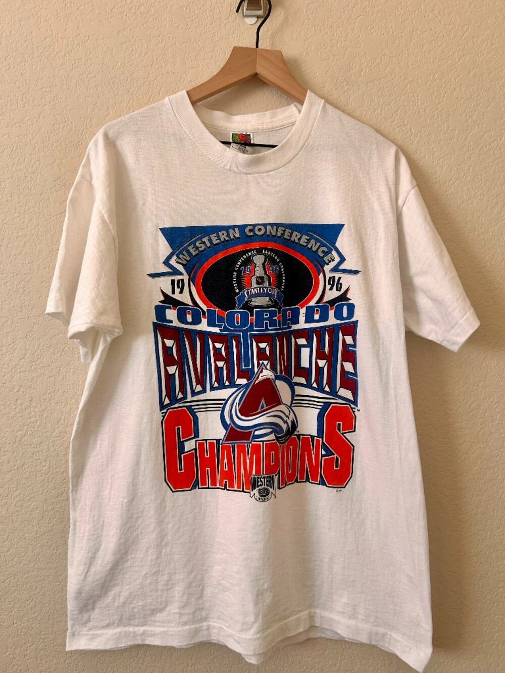 Vintage Colorado Avalanche Stanley Cup Champions Shirt 1996 Size XL